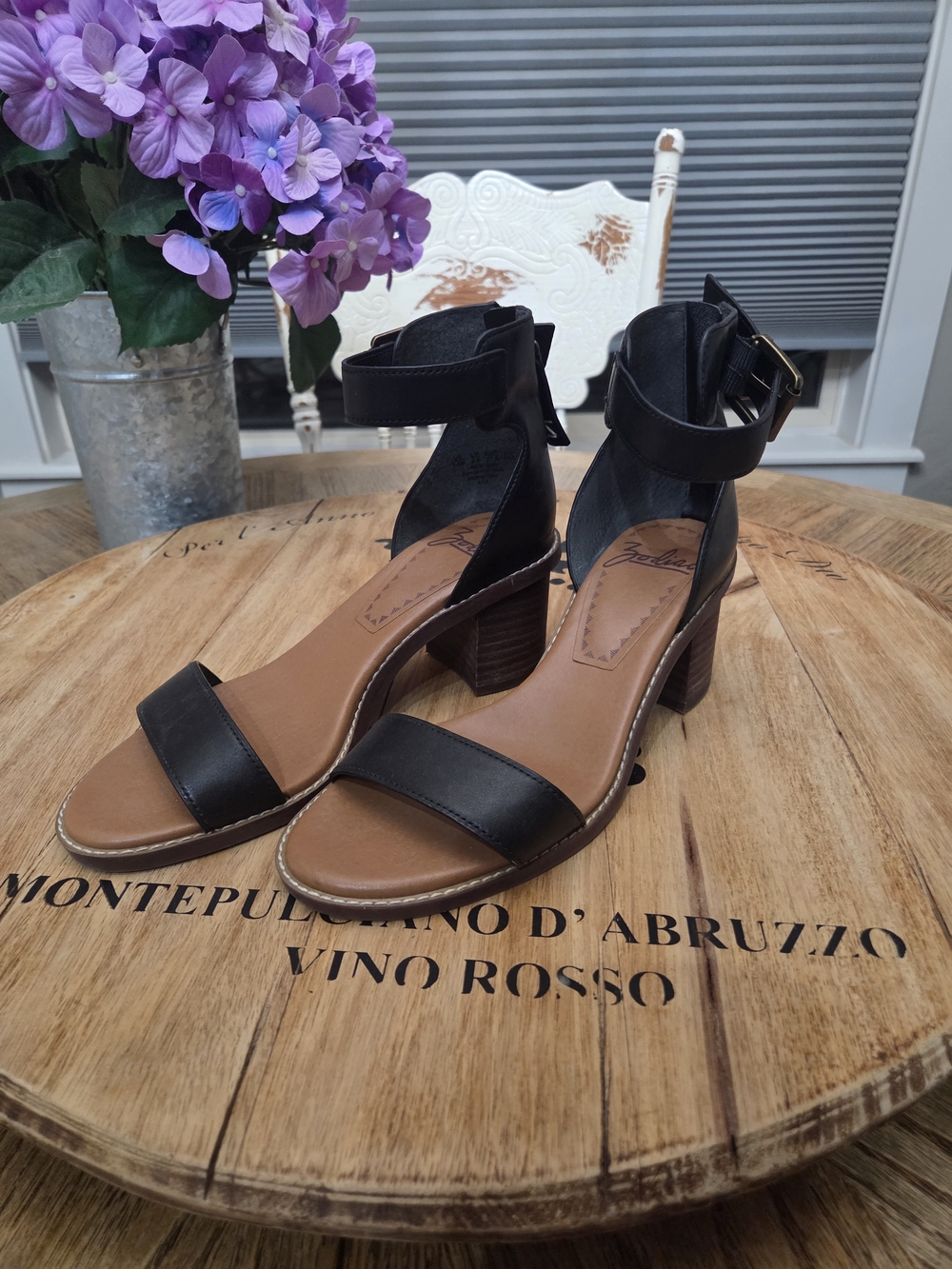 Zodiac Black Ankle-Strap Block Heel Sandals - Women